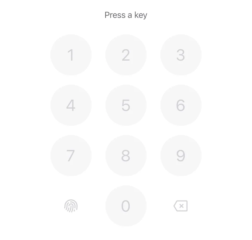 Keypad (disabled) on iOS in light mode