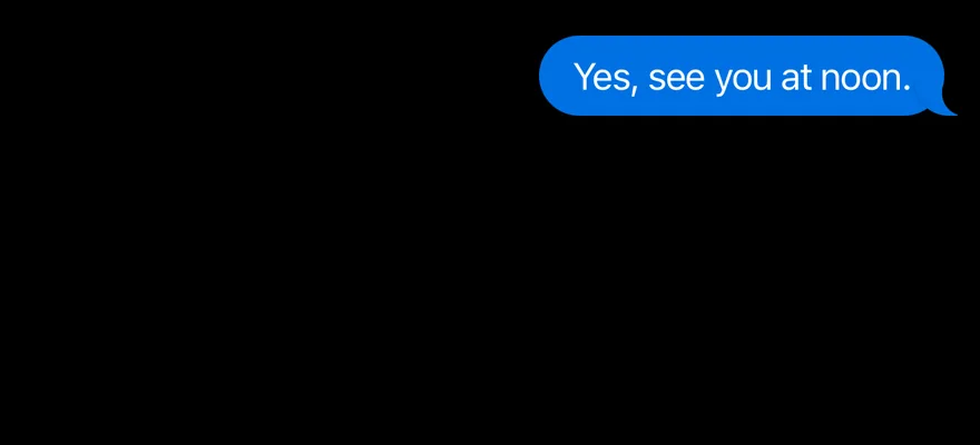 Message (align end) on iOS in dark mode