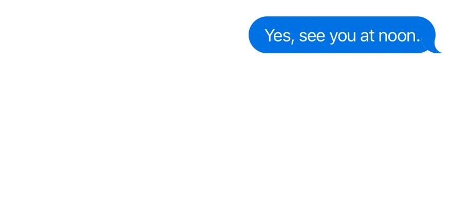Message (align end) on iOS in light mode