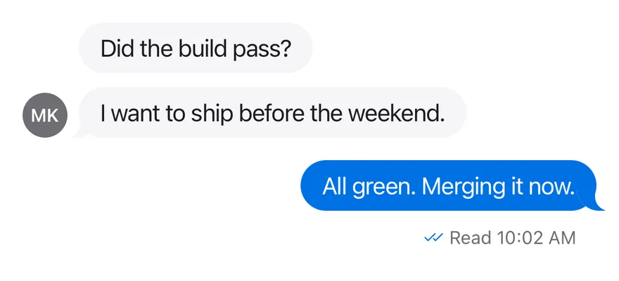 Message (conversation) on iOS in light mode