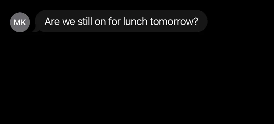 Message on iOS in dark mode