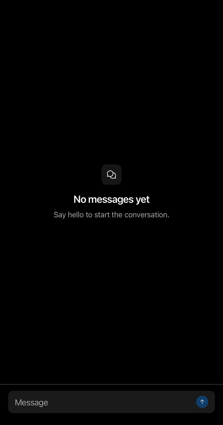 Message Scroller (empty thread) on iOS in dark mode