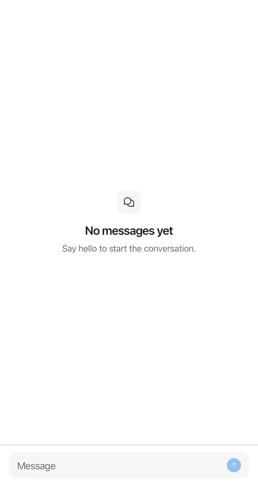 Message Scroller (empty thread) on iOS in light mode