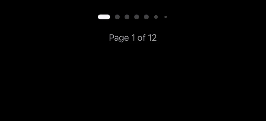 Page Indicator (interactive) on iOS in dark mode