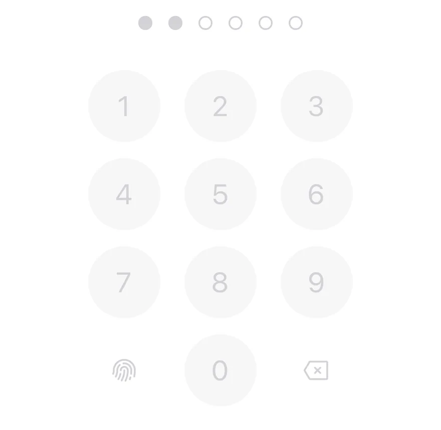 Pin Pad (disabled) on iOS in light mode