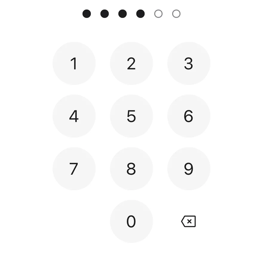 Pin Pad (filled) on iOS in light mode