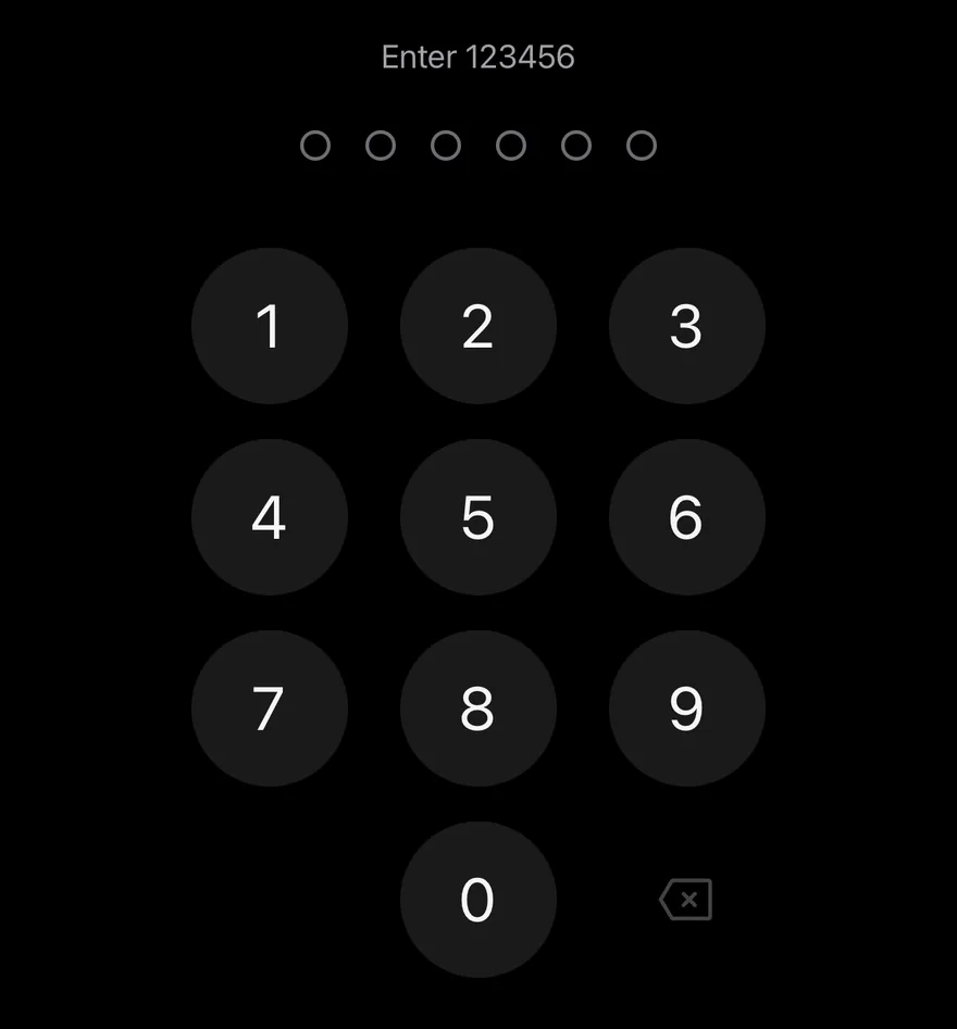 Pin Pad (verify) on iOS in dark mode