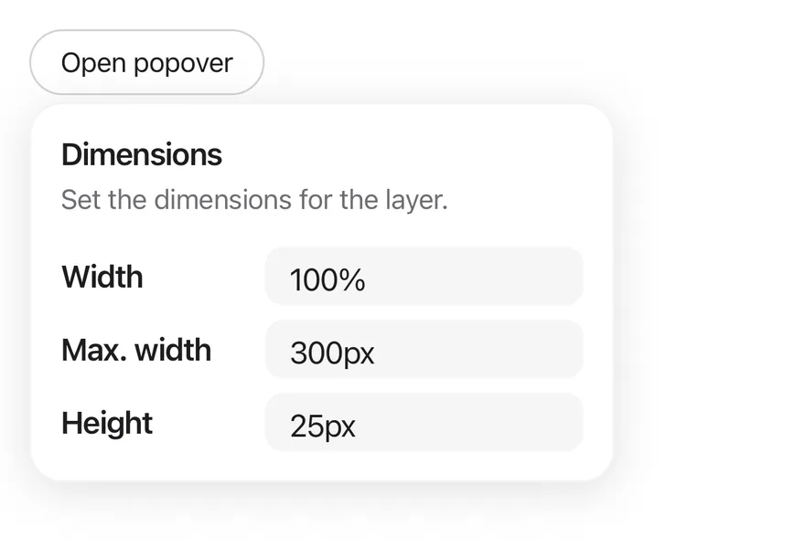 Popover (open by default) on iOS in light mode