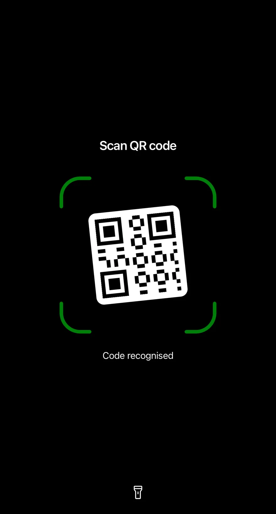 Qr Scanner (success) on iOS in light mode