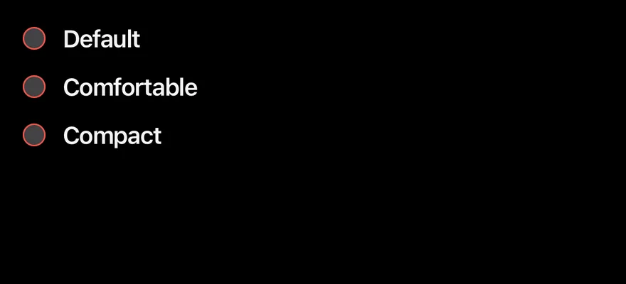 Radio Group (invalid) on iOS in dark mode