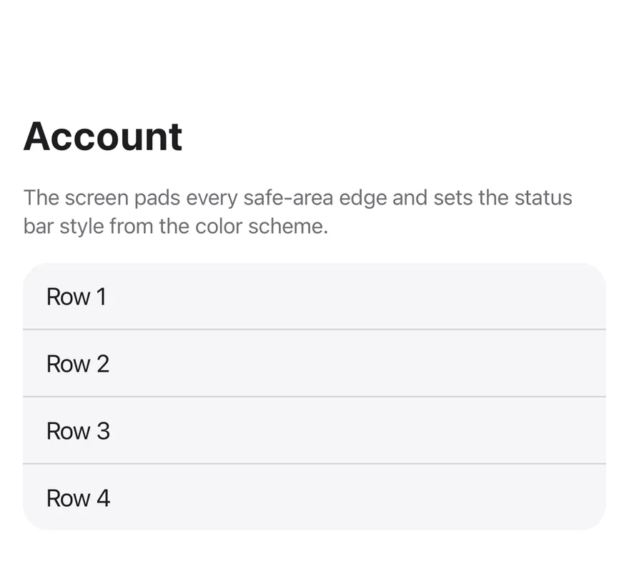 Screen on iOS in light mode