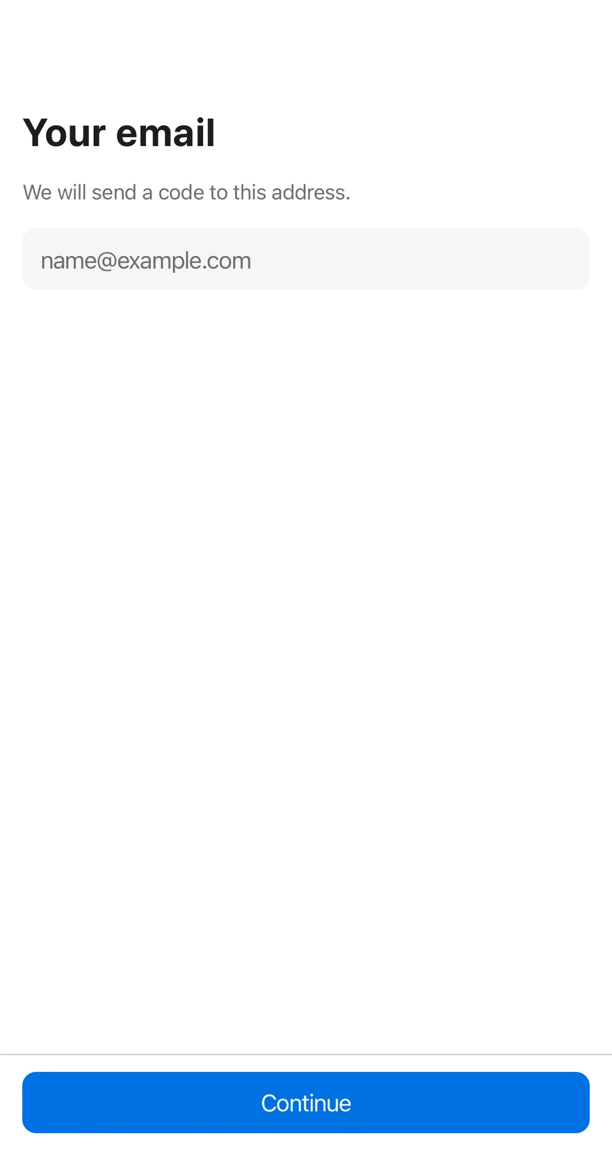 Screen (with bottom bar) on iOS in light mode