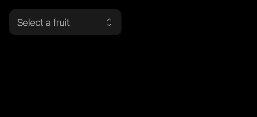 Select on iOS in dark mode
