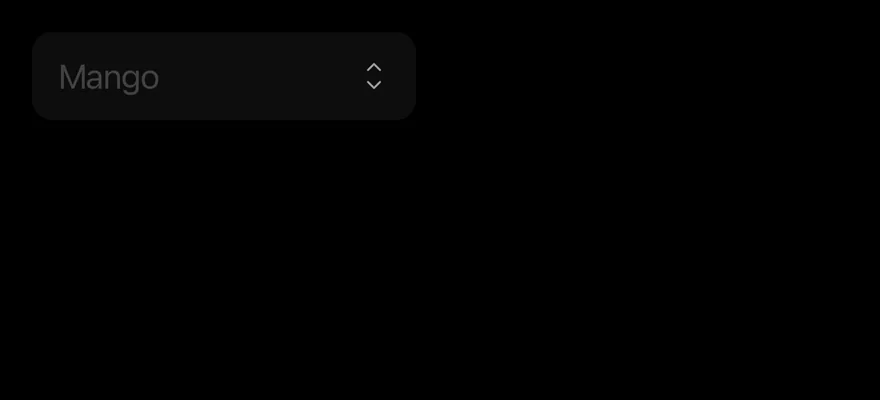 Select (disabled) on iOS in dark mode