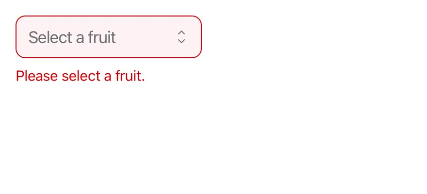 Select (invalid) on iOS in light mode