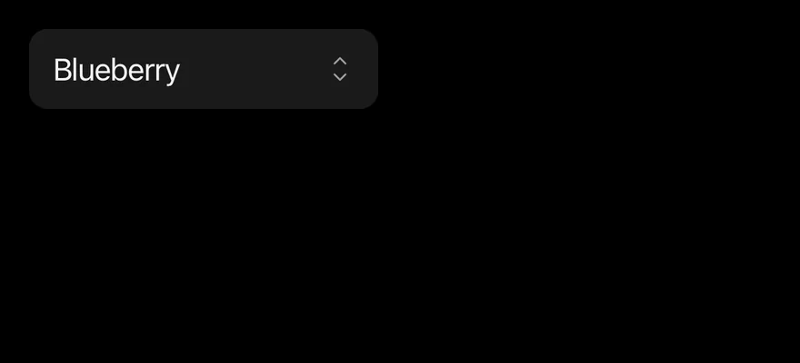Select (with value) on iOS in dark mode
