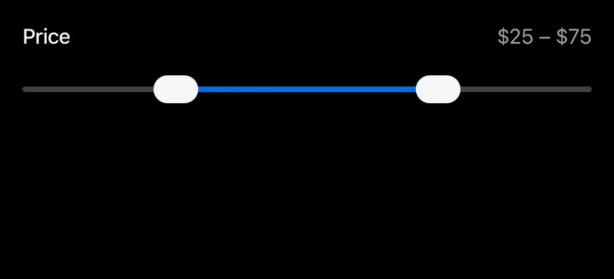 Slider (range) on iOS in dark mode