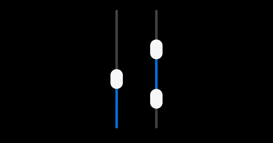 Slider (vertical) on iOS in dark mode