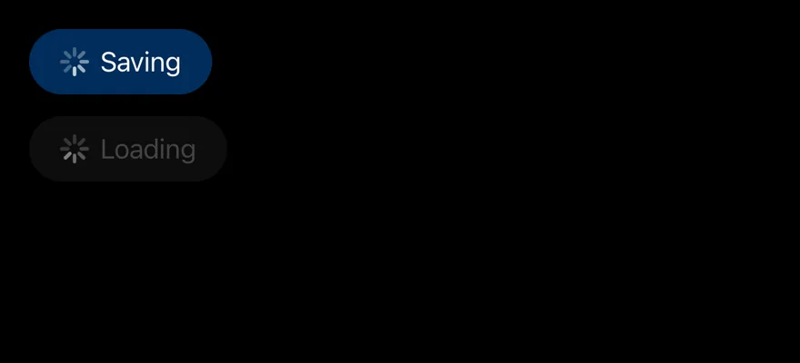 Spinner (in button) on iOS in dark mode