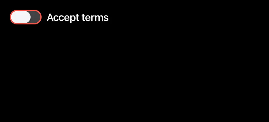 Switch (invalid) on iOS in dark mode