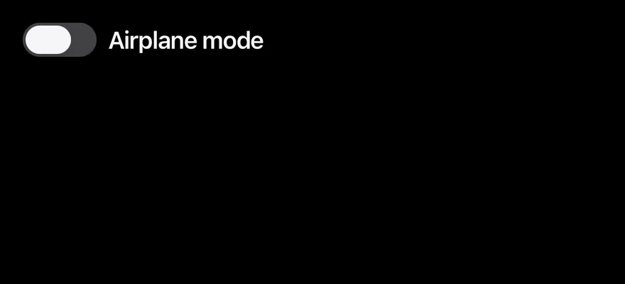 Switch (with label) on iOS in dark mode