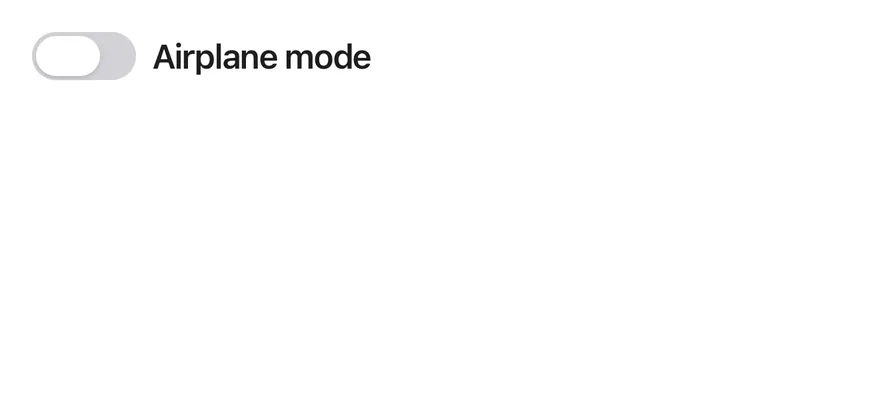 Switch (with label) on iOS in light mode