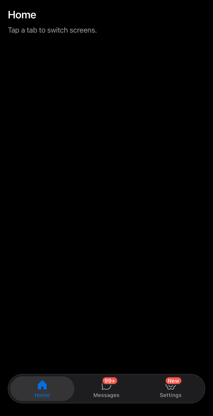 Tab Bar (large badge) on iOS in dark mode