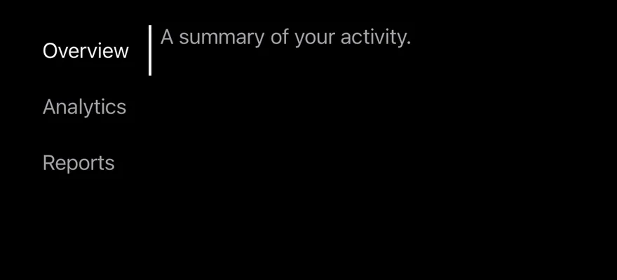 Tabs (vertical line) on iOS in dark mode