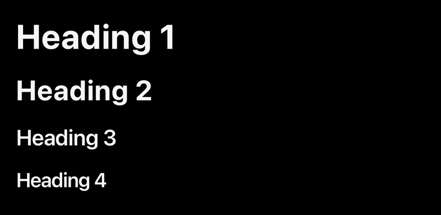 Text (headings) on iOS in dark mode