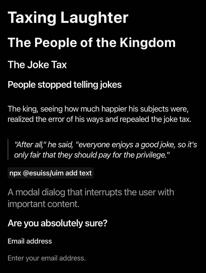 Text (typography) on iOS in dark mode