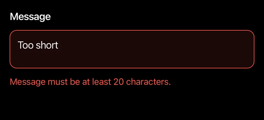 Textarea (invalid) on iOS in dark mode