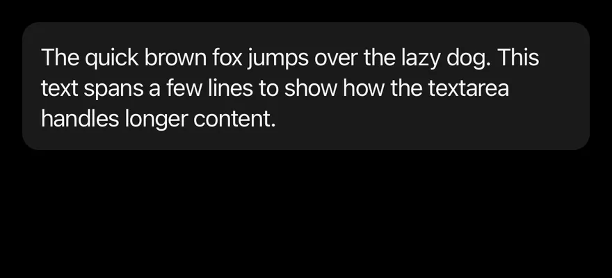 Textarea (with value) on iOS in dark mode