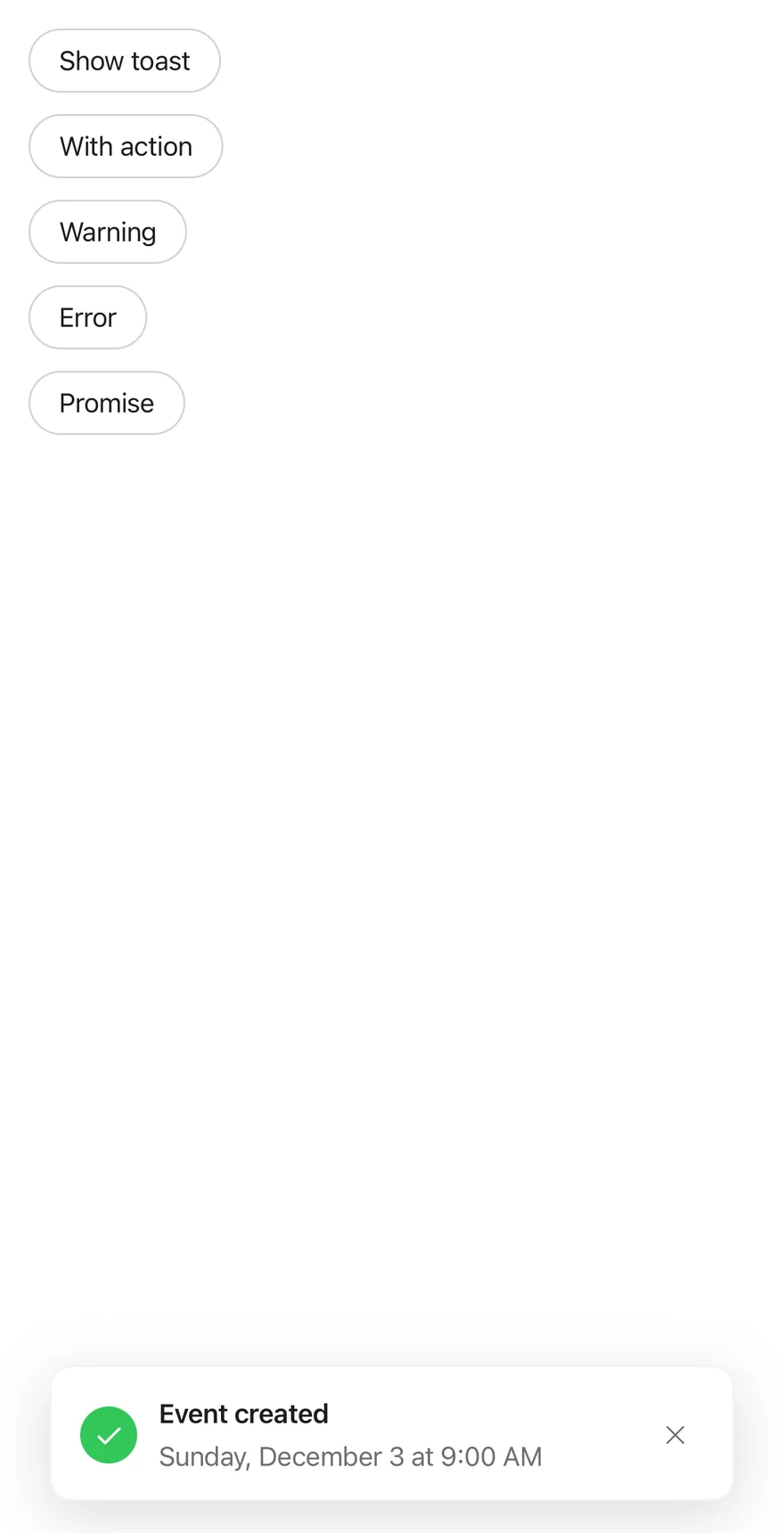 Toast (show on load) on iOS in light mode