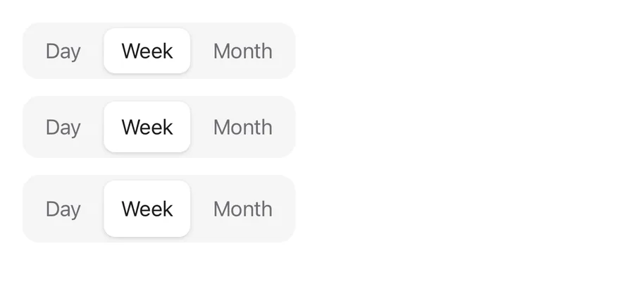 Toggle Group (segmented sizes) on iOS in light mode