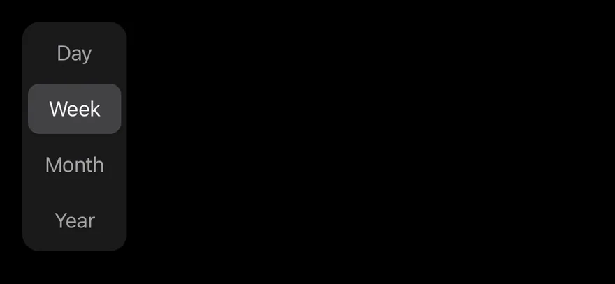 Toggle Group (segmented vertical) on iOS in dark mode