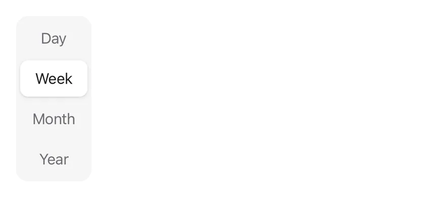 Toggle Group (segmented vertical) on iOS in light mode
