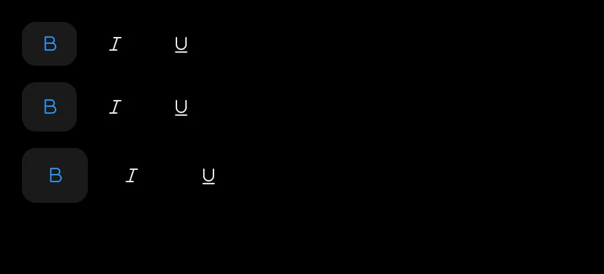 Toggle Group (sizes) on iOS in dark mode