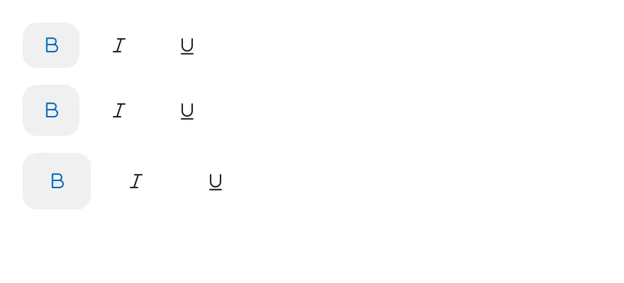 Toggle Group (sizes) on iOS in light mode