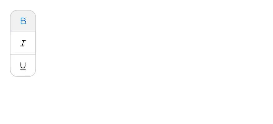 Toggle Group (vertical) on iOS in light mode