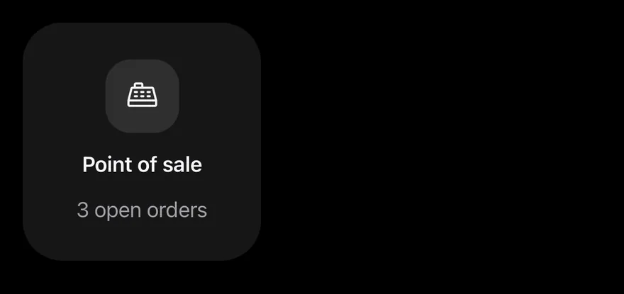 Widget (centered) on iOS in dark mode