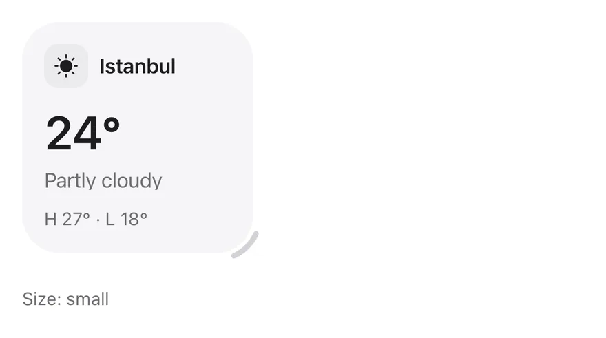 Widget (controlled) on iOS in light mode