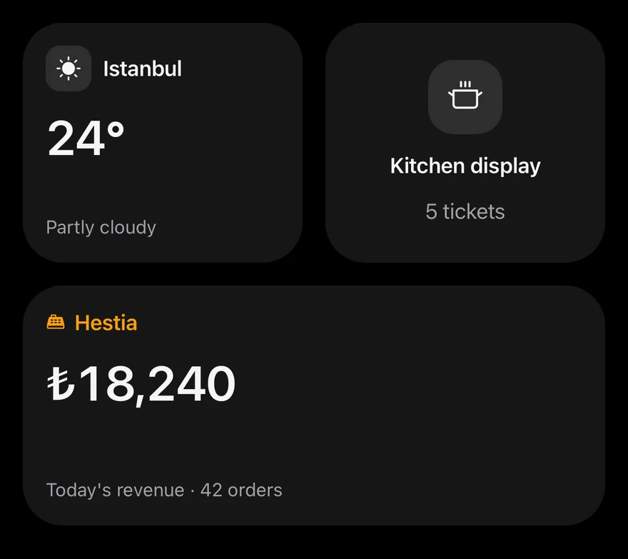 Widget (dashboard) on iOS in dark mode