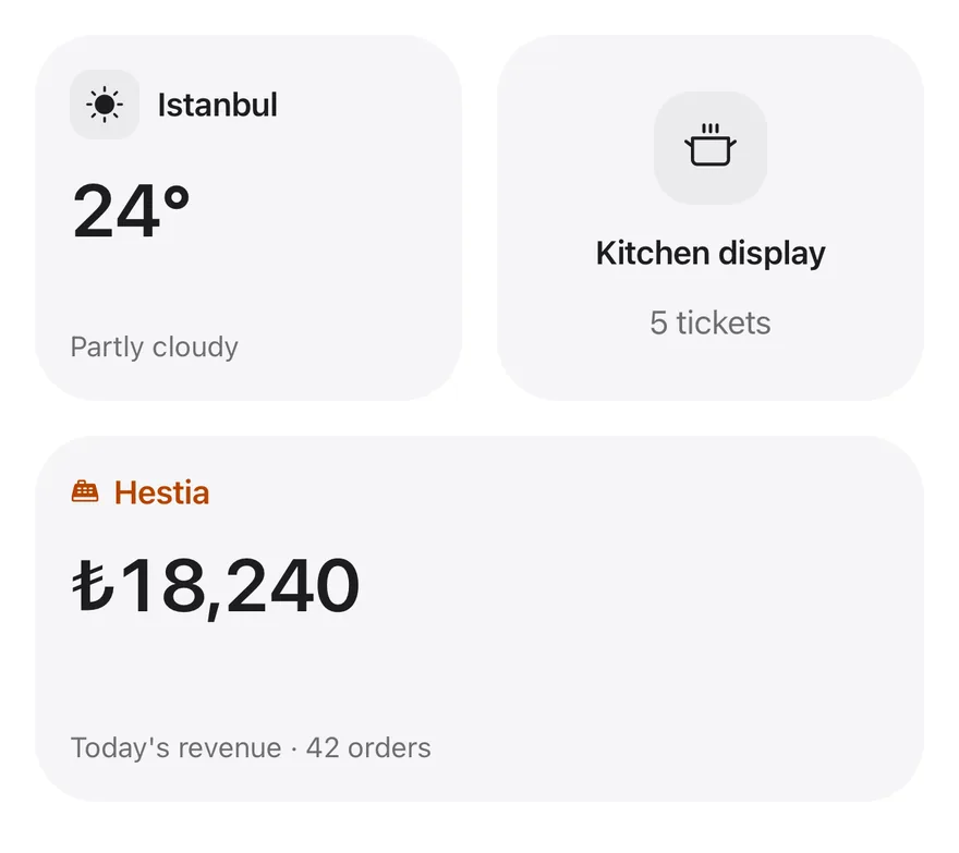 Widget (dashboard) on iOS in light mode