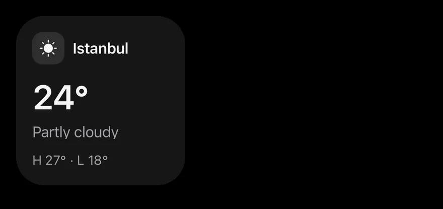 Widget on iOS in dark mode