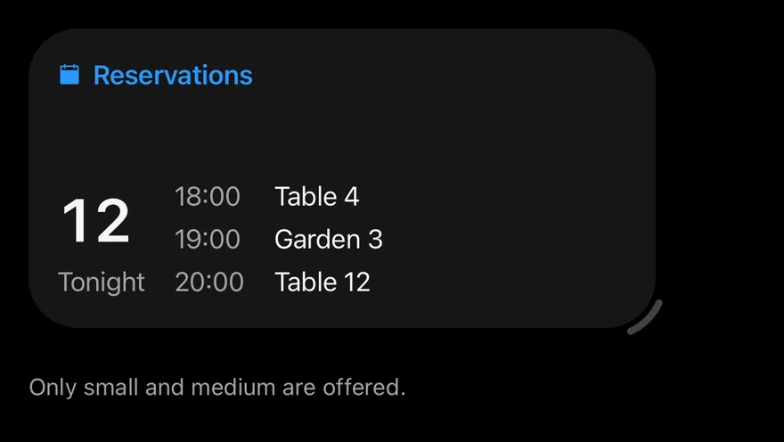 Widget (limited sizes) on iOS in dark mode