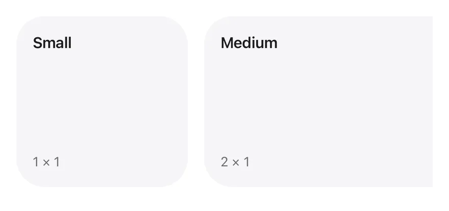 Widget (sizes) on iOS in light mode