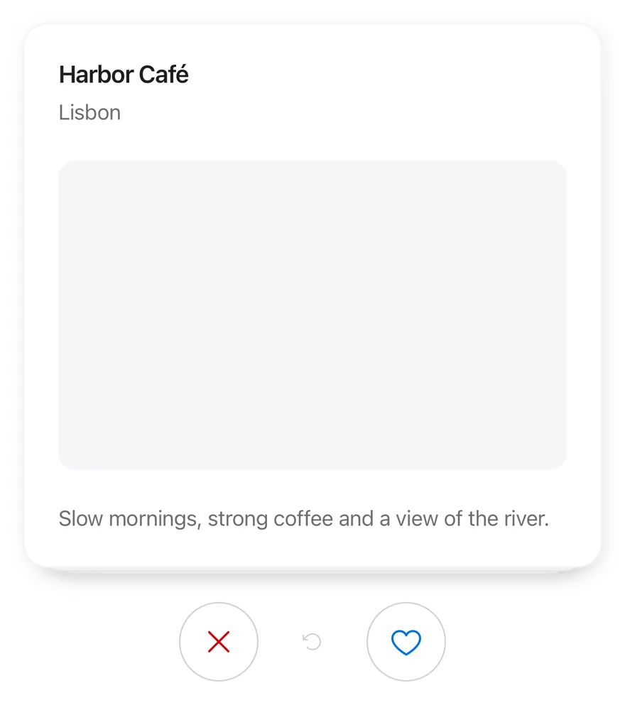 Card Stack on iOS in light mode