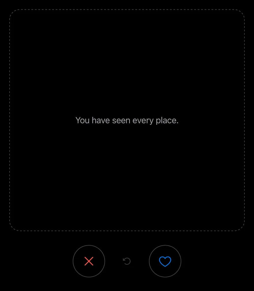 Card Stack (empty) on iOS in dark mode
