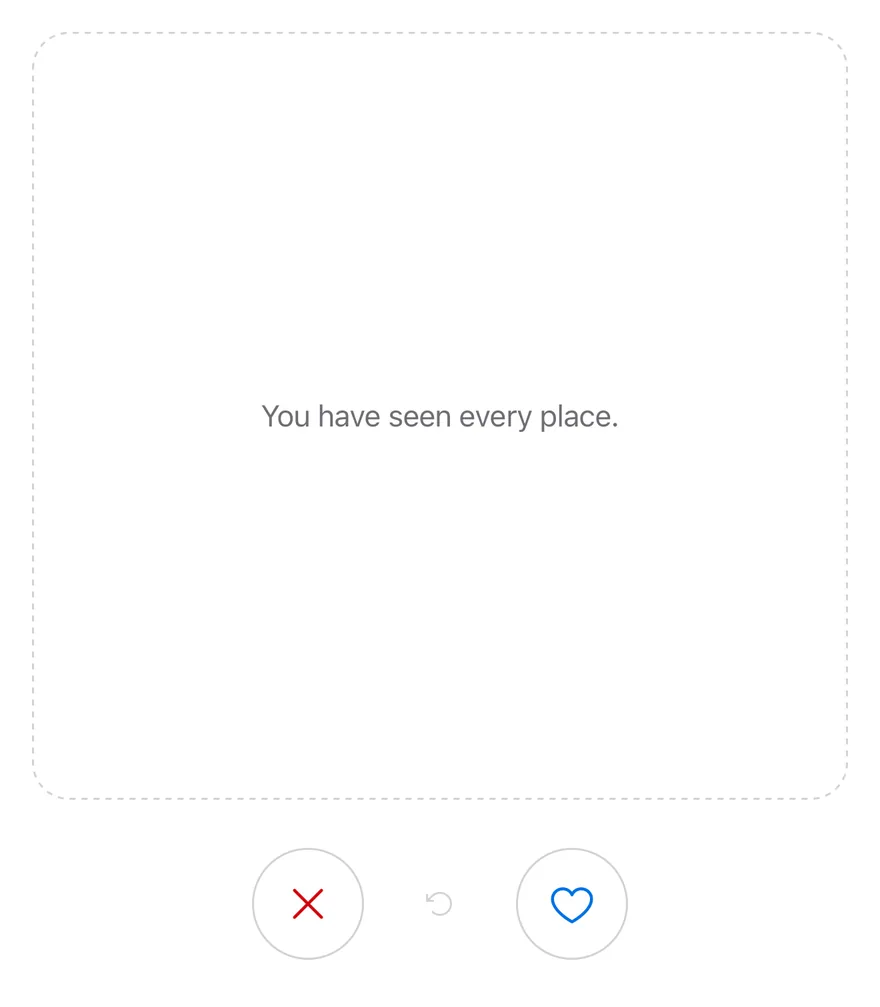 Card Stack (empty) on iOS in light mode