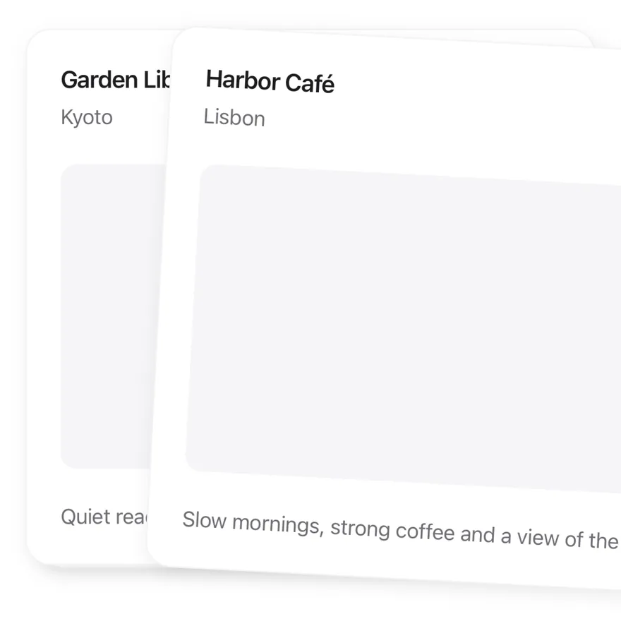 Card Stack (mid swipe) on iOS in light mode
